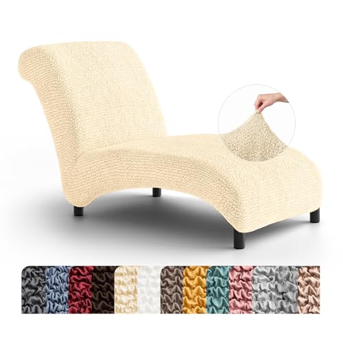 PAULATO BY GA.I.CO. PAULATO BY GA.I.CO. Stretch Chaise Lounge Slipcover 1-Piece Non-Slip – Soft Elastic Lounge Chair Covers – Furniture Protector Washable - Cream (Without Armrest 24"-40" Wide) sold by Mamma Mia Covers - Amazon