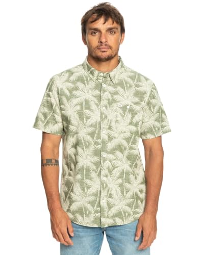 Quiksilver Camisa De Manga Corta Hombre Verde M