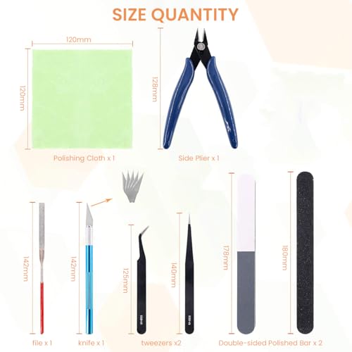Image of Serplex 9PCS Gundam Modeler Basic Tools Set with Storage Box, Gunpla Hobby Kit for Model Building, DIY Crafting, Repairing & Assembly, Durable & Ergonomic for Beginners & Professionals