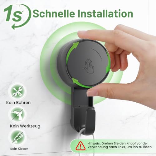 Ulinek 4-Pack Saugnapf Haken extra stark, Saughaken Bad Ohne Bohren – Ansicht 2