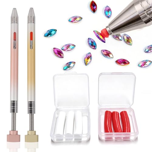 2 bolígrafos de metal recargables para pintura de diamantes y joyería