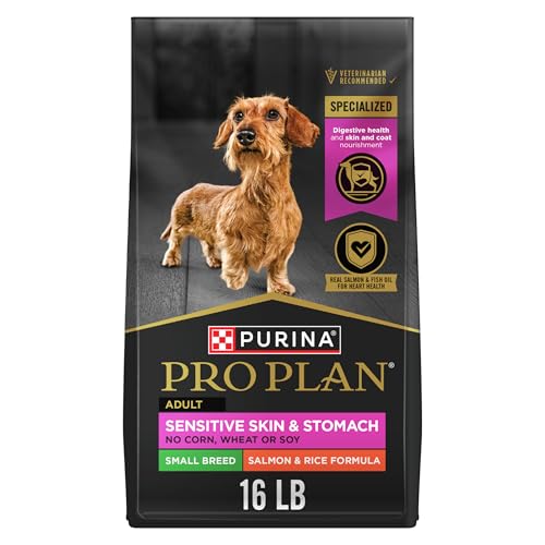 Purina Pro Plan Sensitive Skin and Stomach Dog Food Small Breed, Adult Salmon & Rice Formula - 16 lb. Bag