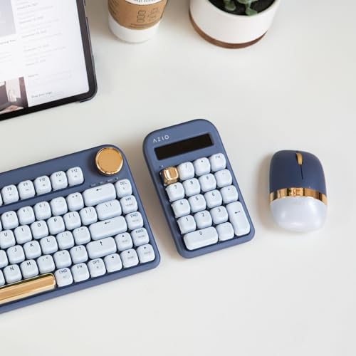 Image of AZIO IZO Wireless Mechanical Calculator & Number Pad - Bluetooth 5.0 & USB, Gateron-Blue Mechanical Switch, 9 Backlight Modes, Rechargeable, PC & Mac Compatible, Blue Iris (IN105)