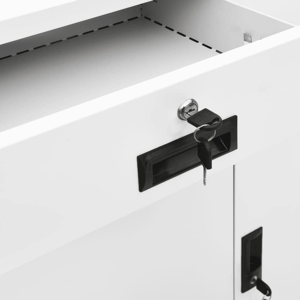 Armadio da ufficio, autoportante, in metallo, per aziende, ufficio, scuola, bianco, 90 x 40 x 102 cm