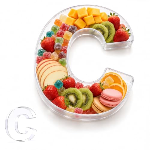 Image of Pooqla 10 inch Acrylic Letter Charcuterie Tray Birthday Party Fillable Box C