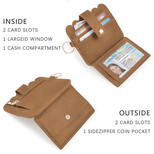 Image of Wristlet Wallet for Women with Keychain - RFID Card Holder Small Wallet Wristlet with Key Ring