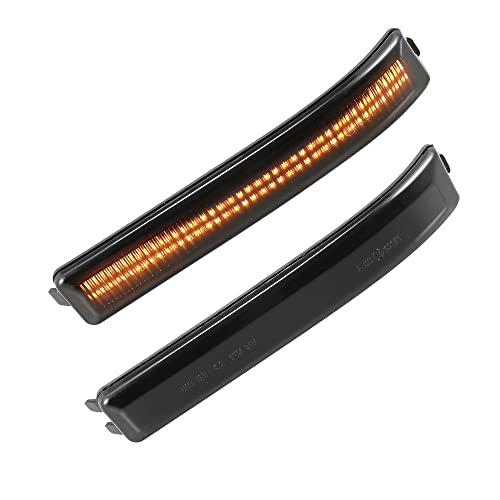 X AUTOHAUX LED Turn Signal Light Assembly for Ford F-150 2009-2014 9L3Z-17E749-AA Rear View Mirror Side Marker Lights Reflector Indicator LED Turn Signal Lamp Assembly Amber Light 2pcs