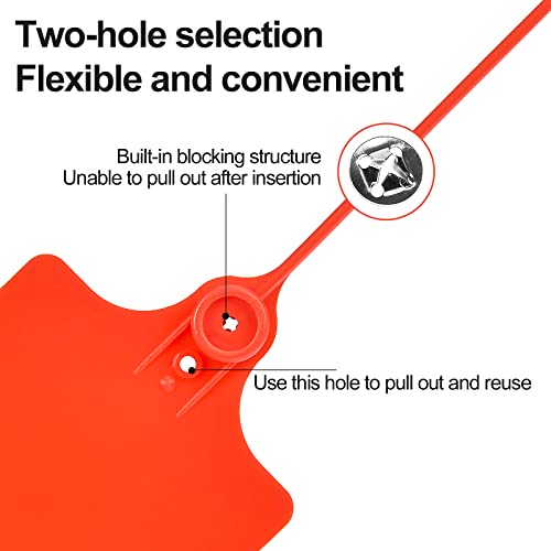 Leadseals 100 Plastic Tags Shipping Tags Water Proof Tags For Labeling Shipping Labels Security Seals Writable Marker Ties Hanging Tags Storage Tag With One Marker Pen (Red) #TOP3