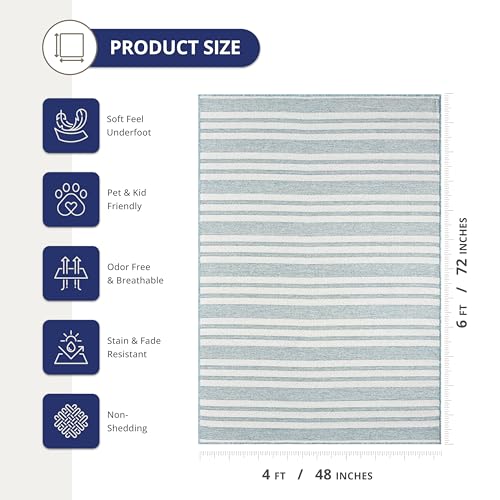 Tapete Abani 4' x 6' diseño a rayas horizontal miniatura 2