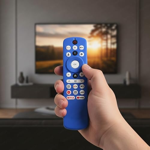 Image of SHOPOFLUX Silicone TV Remote Cover Compatible with Haier Smart TV Protective Case with Lanyard (Blue)