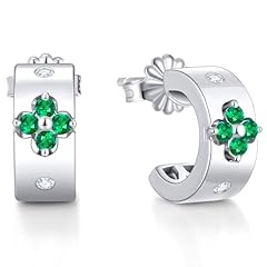 Lab Created Emeral+Rhodium Plated