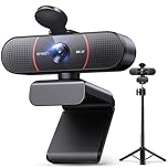 EMEET C960 4K Webcam with Tripod, 4K Sony Sensor, Adjustable Heights with 360° Swivel Head, Privacy Cover, PDAF Auto Focus, 2 Noise-Cancelling Mics, Auto Light Correction, Perfect for Online Meetings