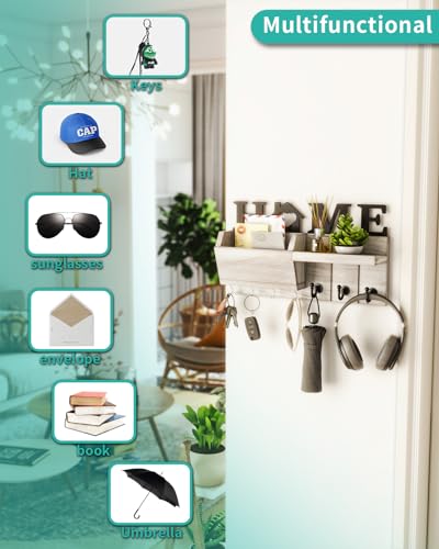 HapiRm Key Holder for Wall, Key Hanger with Home Design, Key Hooks Wall Mounted with Mail Sorter for Entryway, Mudroom, Hallway, Bedroom, Kitchen, Office - Cosy Home Interiors HapiRm Key Holder for Wall, Key Hanger with Home Design, Key Hooks Wall Mounted with Mail Sorter for Entryway, Mudroom, Hallway, Bedroom, Kitchen, Office - Image 3