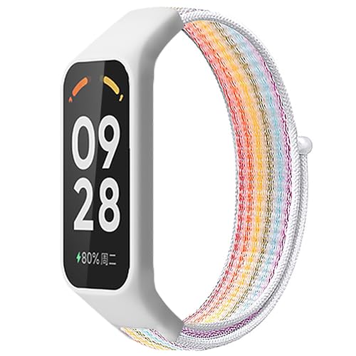 FYISWHO Respirable Deporte Correa para Xiaomi Smart Band 8 Active, Nylon Brazalete Pulsera de Repuesto para Redmi Smart Band 2