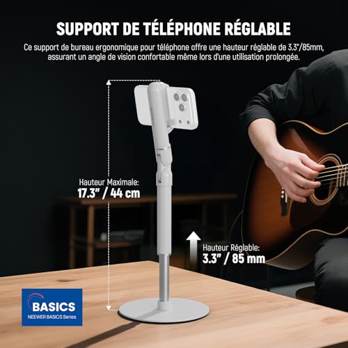 Support de téléphone portable de bureau blanc NEEWER réglable