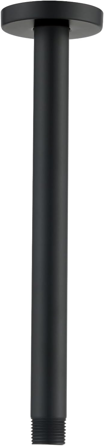 10 Inches Ceiling Mount Shower Arm and Flange, Matte Black