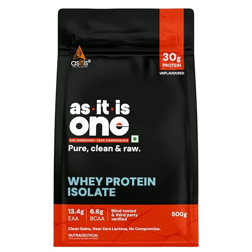 Image of AS-IT-IS One Whey Protein Isolate - 500g Unflavoured, 30g Protein per Serve. Pure, Clean & Raw, No Amino Spiking