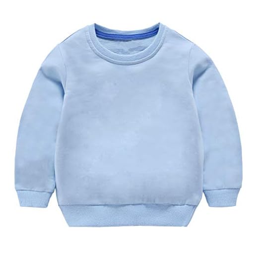 Taigood Bebé Niños Niñas Tops Algodón Sudadera Linda Ropa de Jersey Camiseta Otoño Invierno 1-7 años Azul Claro 90cm/12-18meses