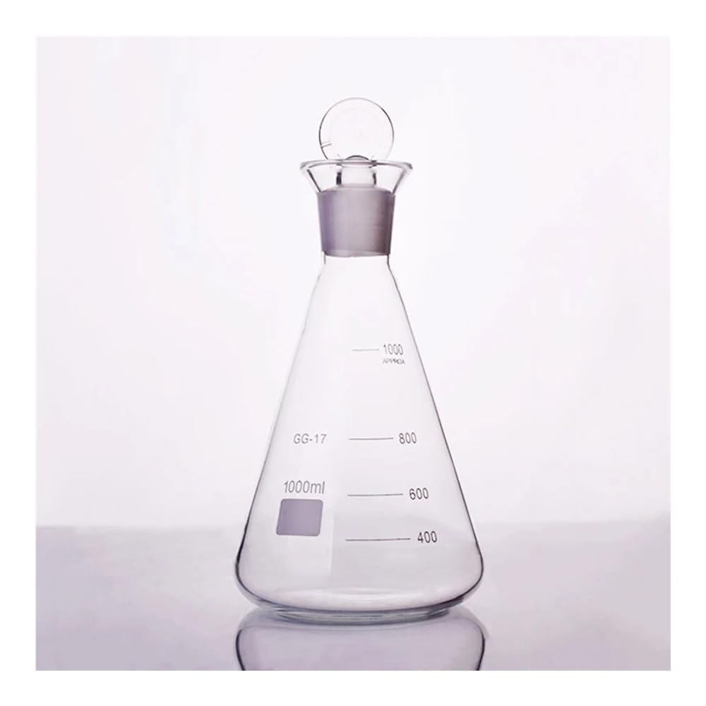 Matraz con tapón de vidrio esmerilado de 1000 ml, matraz con marca de graduación, matraz aforado de yodo, matraz triangular