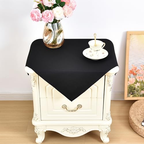 eeivs 2 Pack Small Square Tablecloth Black Table Cloth 24x24 Inch