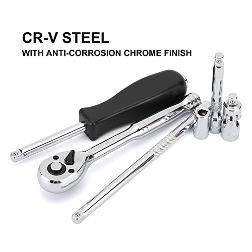 Mayouko 62 Pieces 1/4 Inch Drive Socket Set, Sae/Metric, 1/4" Dr. Socket Set With Ratchet And Adapters, 5/32-Inch - 9/16-Inch, 4Mm - 14 Mm #TOP4