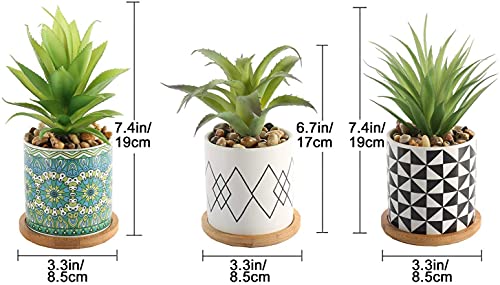 Letinaner Artificial Succulent Plants Fake Pineapple In Pots Artificial Faux Plants Greenery Decorations For Hotel Restaurant Home Office Kitchen Table, Set Of 3 #TOP1