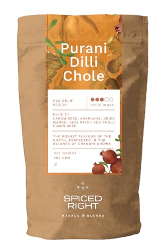 Image of Spiced Right Purani Dilli Chana /Chole Masala Powder (200 Gm) Blended with Traditional Indian Spice & Flavors for an Authentic Taste | Best for Cooking Sabji, Chhole, Chana, & Chickpeas
