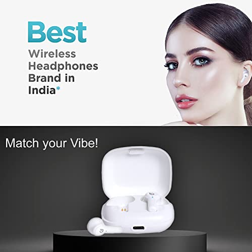 Image of Storm Buds Bluetooth TWS, Truely Wireless Earbuds with Upto 27 Hour Playtime, Bluetooth V5.2, IPX5 Water /Sweat Resistant, Immersive Sound Quality, Powerful Bass, 8mm Drivers - White
