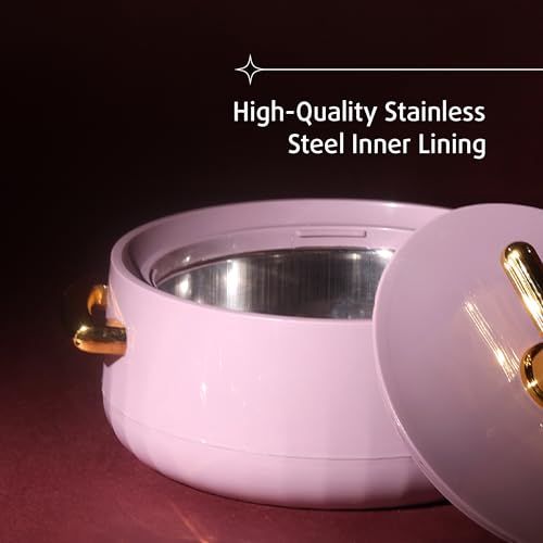 Image of SELVEL Elegance Casserole | Advanced PU Insulation | Elegant Design Hot Pot | Hot Case Keeps Food Hot & Fresh for Hours | Serve Chapati, roti, Biryani and More (Royal Purple, Set Of 2 (1200 Ml & 700 Ml))