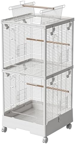 Bird Perch for Double Cages: Which 5 Will Transform Your Aviary? 6 ChirrHuus 40 Inch Medium Small Bird Double Cage for Parrot Lovebirds Finches Canaries Parakeets Cockatiels Budgie Parrotlet Conures, w/Detachable Standing Perches, Snow White