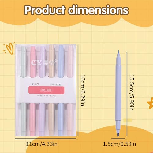 6er Bibel Marker Set - 6 Farben Textmarker Highlighter für Lehrer Geschenk