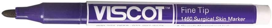 Viscot Vismark Standard Skin Marker, Fine/Reg Tipe w/Label and Rulers, Sterile, Purple, Cs/100