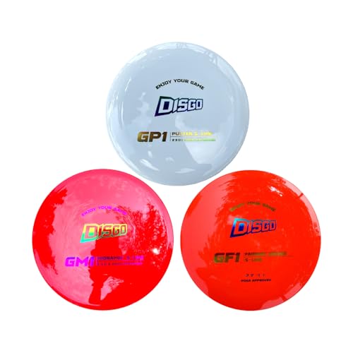 DISGO PDGA-Approved Disc Golf Set – 3 Disc Starter Kit for New Players (Putter, Mid-Range, Driver, 170-175g), Durable Beginner Set for Outdoor Play