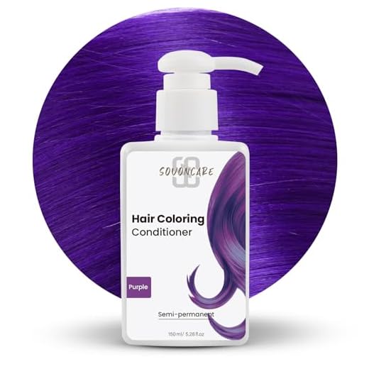 SOVONCARE Purple Semi Permanent Hair Depositing Conditioner - Tints Colored Hair in 10 Mins, 5.28 OZ, Cruelty-Free