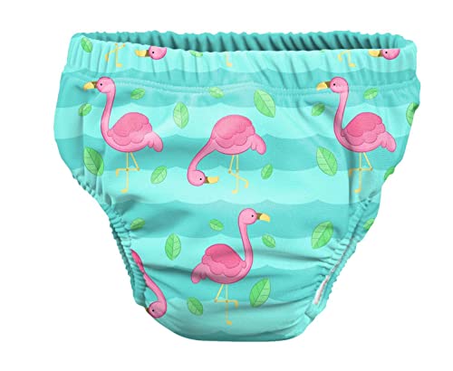 Pss! - Fralda de água para bebé - modelo rosa flamingo - para bebés de 3 a 8 kg - tamanho L - unissexo - design multicolorido - absorvente e reutilizável - impermeável e confortável - 1 unidade