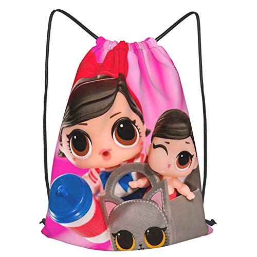 Fgjfdjj LOL Surprise Animado Mochila con cordón Grande Cinch Bag para niños niñas