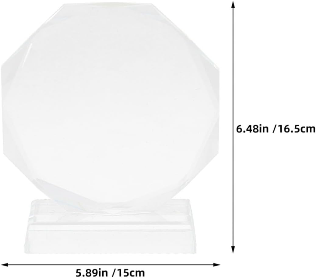 TEHAUX Octagon Crystal Award Plaque Blank for Engraved Text
