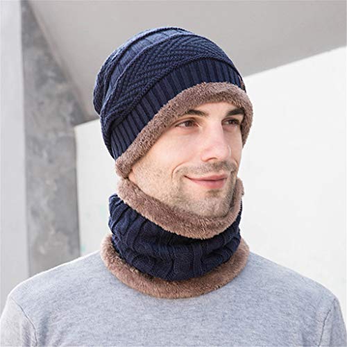Toucas e chapéus tricotados de inverno para homens gorro gorro cachecol conjunto masculino gorro de
