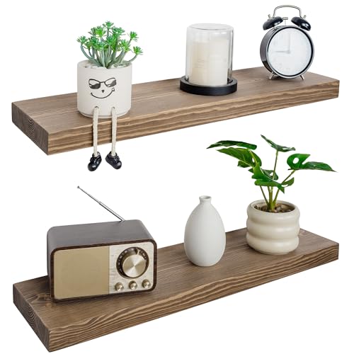 BGMG 30 inch Walnut Floating Shelves