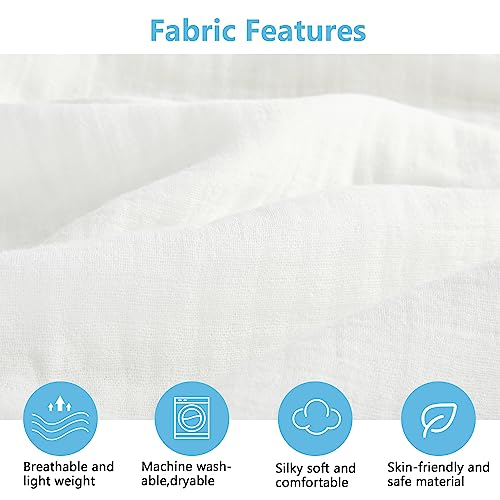 Tillyou Muslin Crib Sheet (White, Crib Bedding) #TOP1