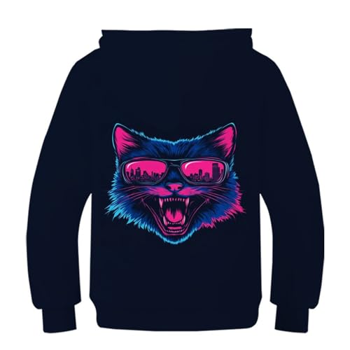Sweats à capuche 6-15 ans vêtement imprimé chat sauvage