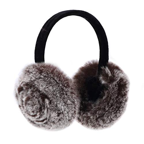 Onmygogo Damen Ohrenschützer, Weich Warm und Faltbare (Dunkelbraun)