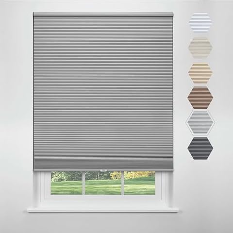 Linen AVENUE Cordless Standard Blackout Cellular Shade 56 1/4 W x 84 H, Platinum (Arrives 1/4" Narrower) Cover