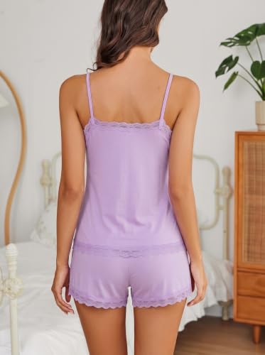 Image of Avidlove Lace Trim Cami Modal Pajamas for Women Set 2 Piece Sexy Pj Set