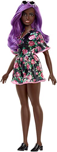 Muñeca Barbie Fashionistas con cabello morado miniatura 1