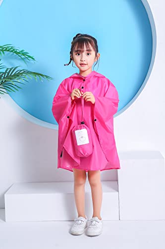 Image of Freesmily Kids Cute Raincoat Waterproof Rain Poncho Jacket Coat for Girls Boys