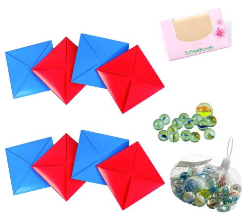SoltreeBundle Ddakji / Ttakji , Traditionally Korean Game, Subway Scene in Squid Game 456, Paper Tile Card Sheets, 8 pcs (Red 4pcs + Blue 4pcs) with Marbles 20pcs + SoltreeBundle Oil Blotting Papers SoltreeBundle Ddakji / Ttakji , Traditionally Korean Game, Subway Scene in Squid Game 456, Paper Tile Card Sheets, 8 pcs (Red 4pcs + Blue 4pcs) with Marbles 20pcs + SoltreeBundle Oil Blotting Papers