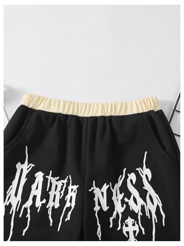 Boy's Y2k Sweatpants Baggy Graphic Sweatpants Gothic Wide Leg Stacked Track Pants Streetwear4