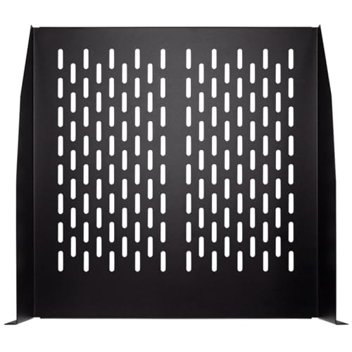 Image of NavePoint 2U 19-Inch Universal Vented Rack Mount Cantilever Fixed Server Cabinet Shelf 18-Inches Deep Black