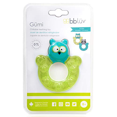 Image of bbluv - Gumi - Chillable Textured Teething Toy (Owl, Lime)